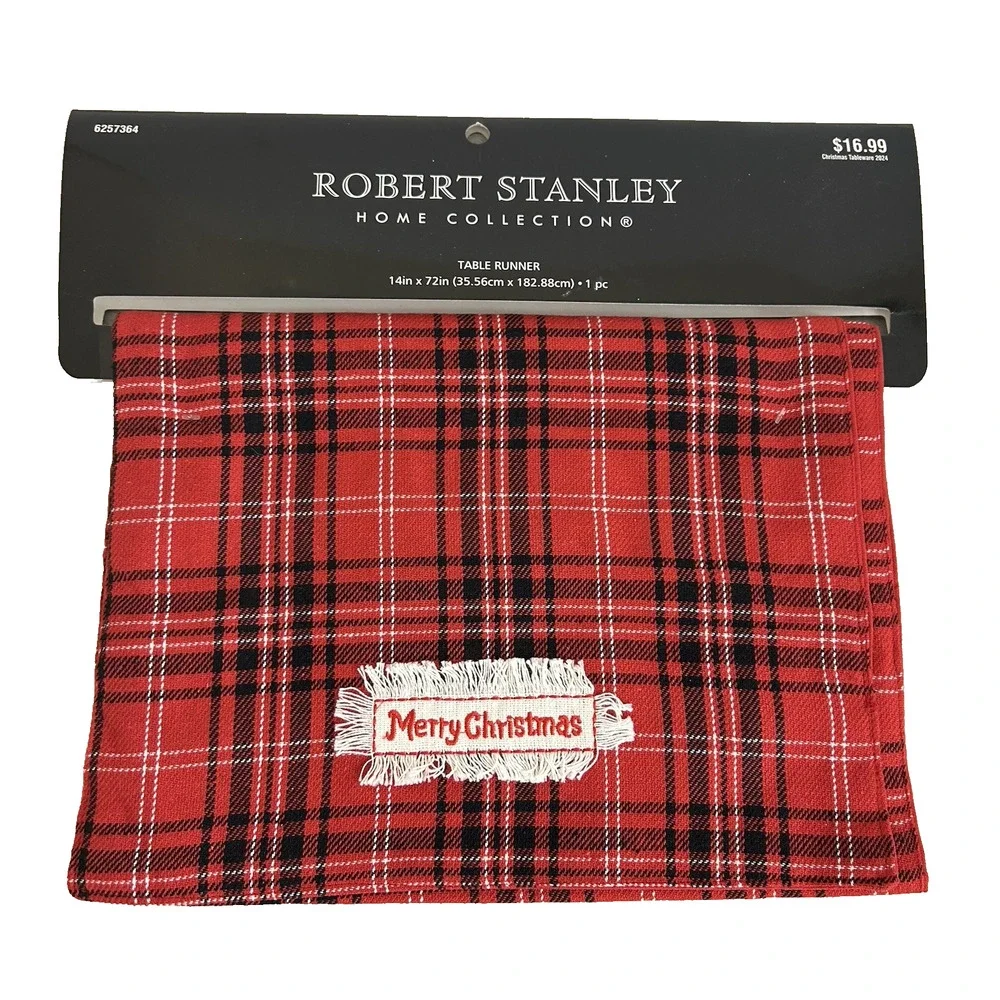 New ROBERT STANLEY Christmas Plaid Merry‎ Christmas 14